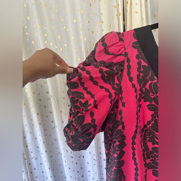 Hilo Hattie Hawaiian Vintage Lei Strand Puff Sleeve Flounced Ruffle Hem Muʻumuʻu - Picture 3 of 6